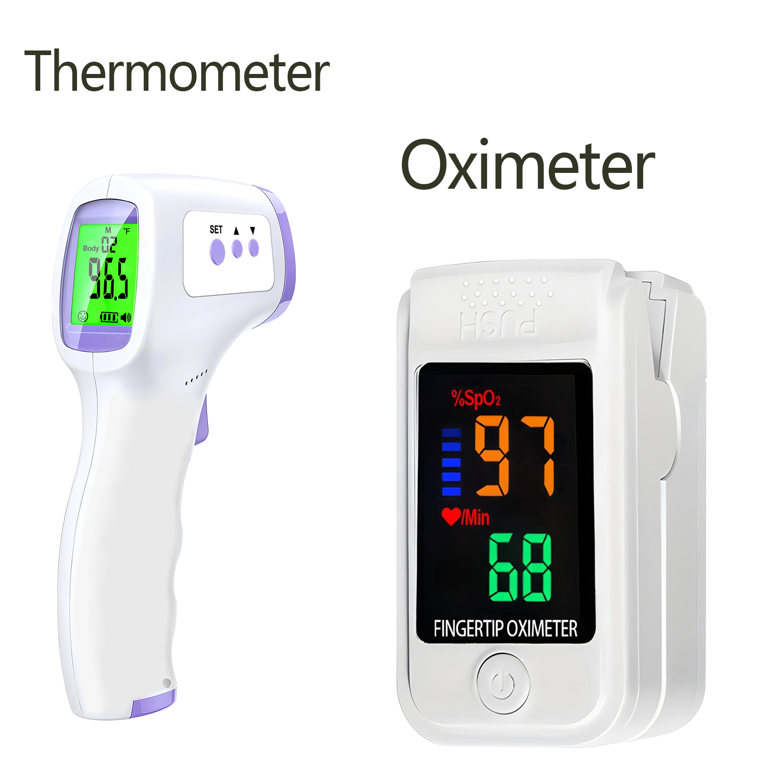 Pulse Oximeter - Contactloze digitale infrarood voorhoofdthermometer of elektronische