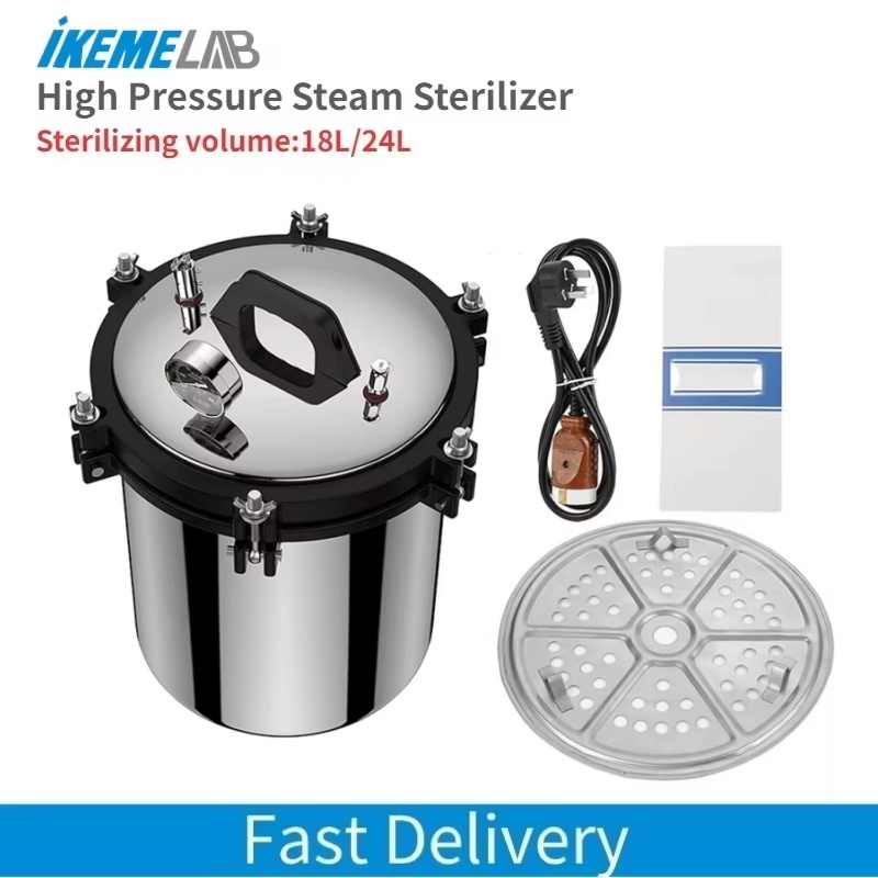 Autoclave Sterilizer Dental - IKEME 18/24L Draagbare Autoclaafmachine Elektrische Verwarming